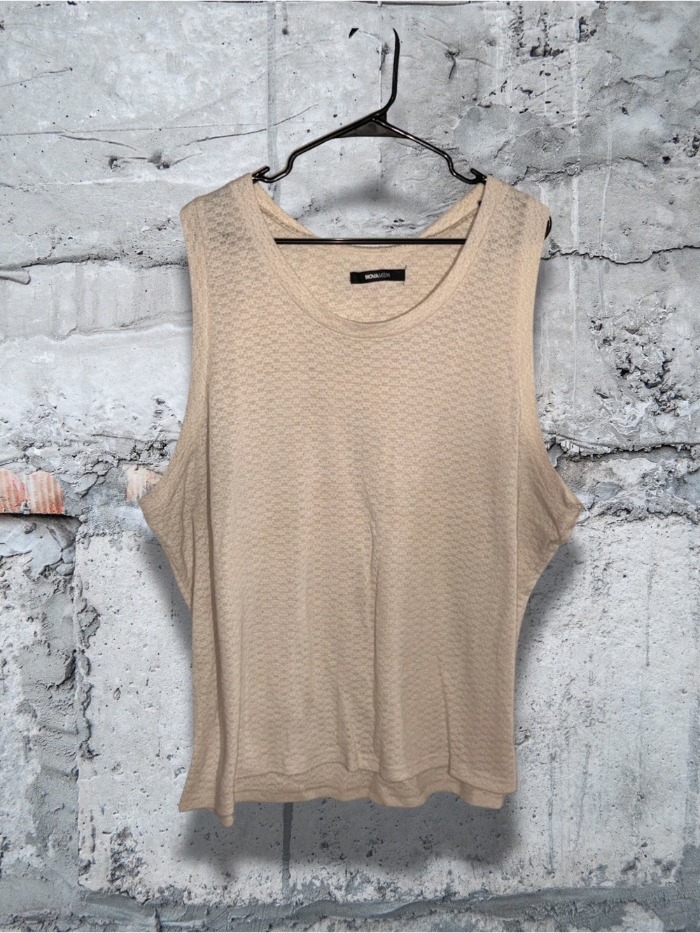 Fashion Nova Beige Textured Sleeveless Tank Top